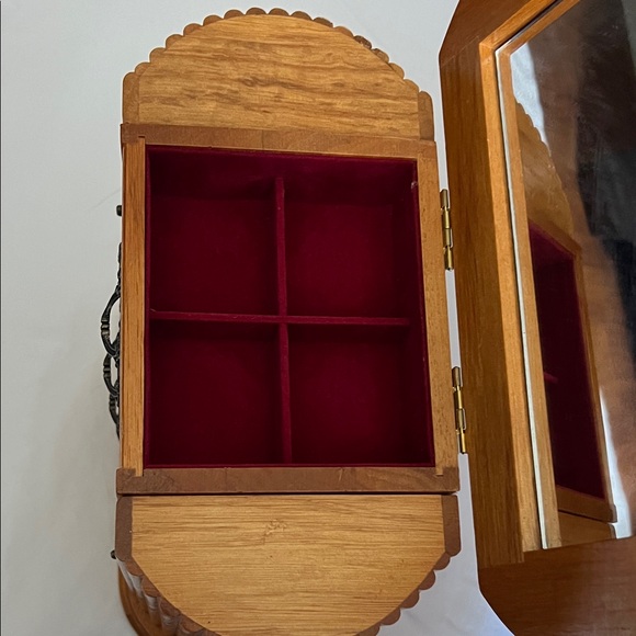 Wooden Jewelry Box with Mirror - Picture 2 of 11